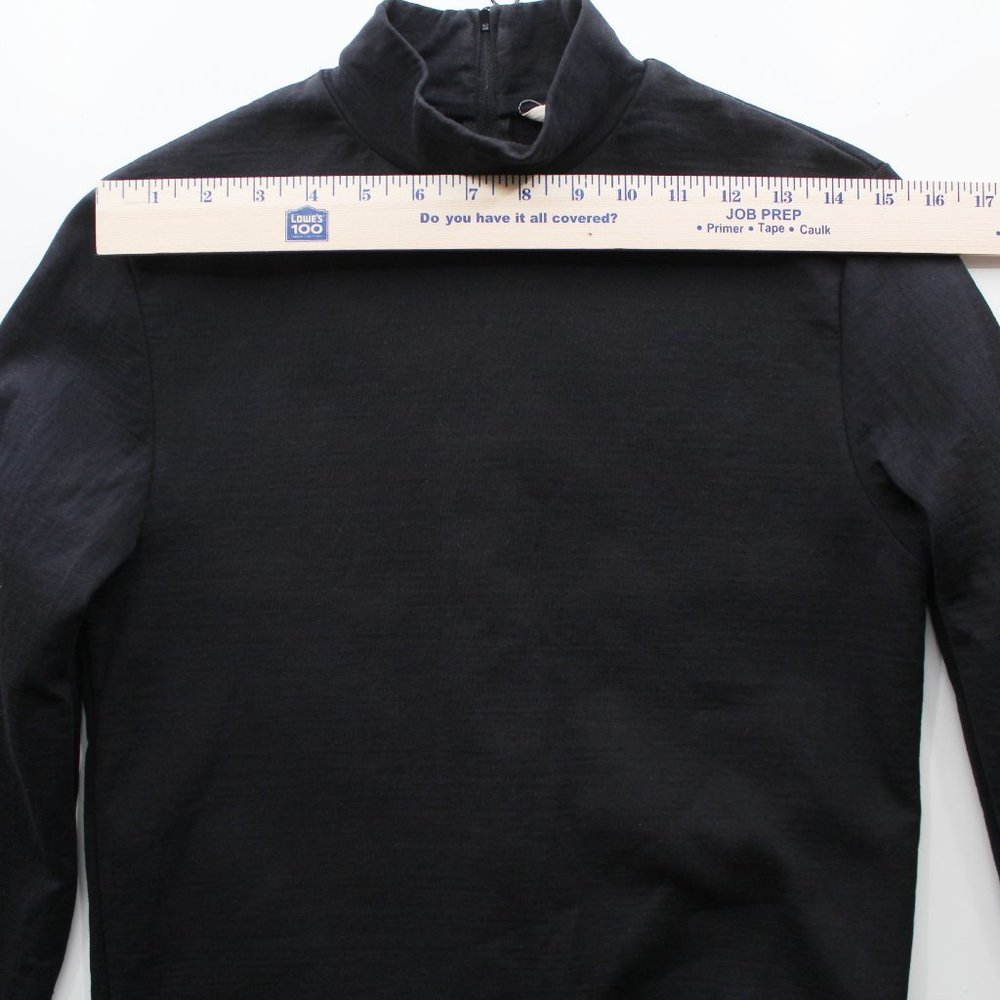 GOLDEN GOOSE Black Mock Neck Sweatshirt Back Zip Watch Cutout Top SZ XS Italy - Picture 12 of 16